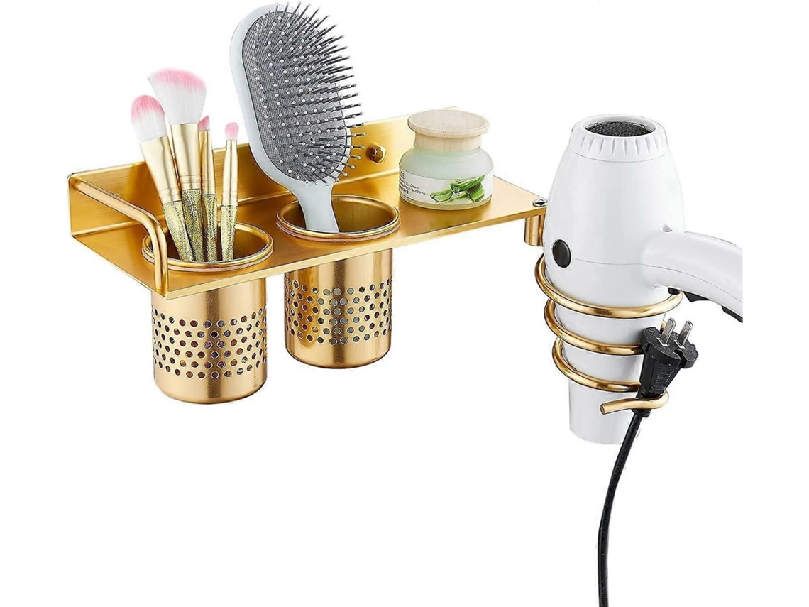 Soporte para secador de pelo, plancha de baño, soporte de pared para el cabello con organizador de cables, GOKOCO