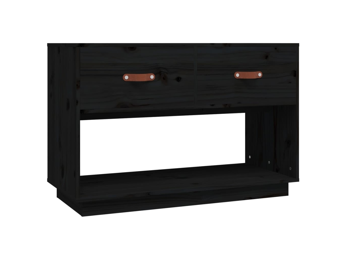 Maison Exclusive - Mueble De Tv Madera Maciza De Pino Negro 90x40x60 Cm