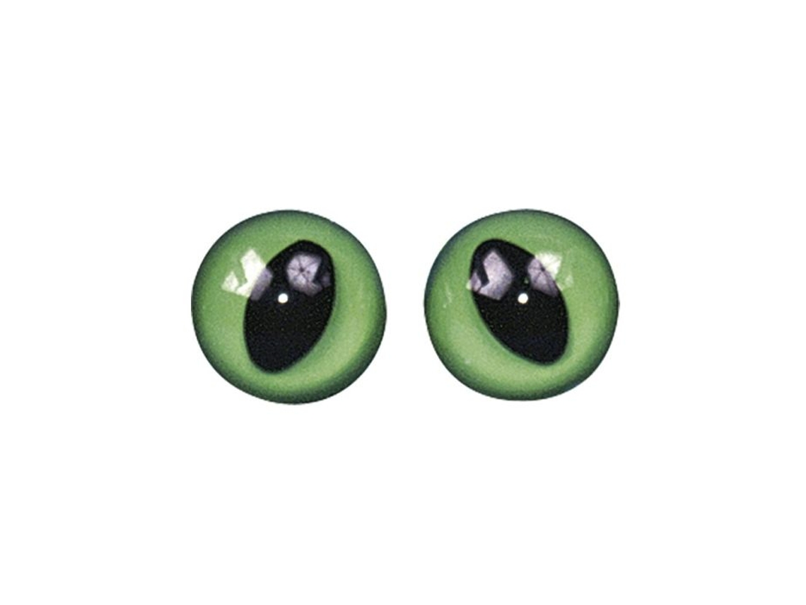 Tachuelas de ojo de gato, verde/morado, 12 mm, para coser, 6 piezas.