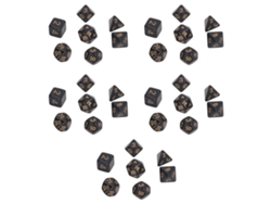 Juegos De Dados Poliédricos Perlados Con Números Dorados Para Juegos Interactivos Y Material Escolar - Negro