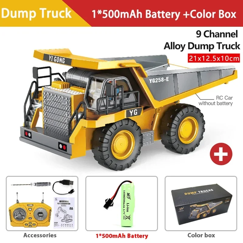 Camión Volquete De Aleación Con Control Remoto (amarillo) 1:24/vehículo De Ingeniería/coche De Juguete Con Control Remoto
