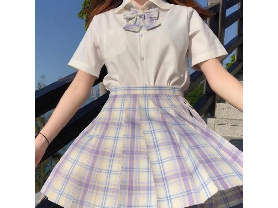 Falda Plisada, Uniforme Escolar Japonés Para Mujer, Cintura Alta, Corte En A, Tartán, Sexy, Uniformes Jk, Scj Completo