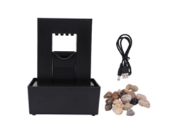 Pequeña Fuente Decorativa De Interior Con Luz Led Y Murmullo De Agua Para Escritorio De Oficina O Casa.