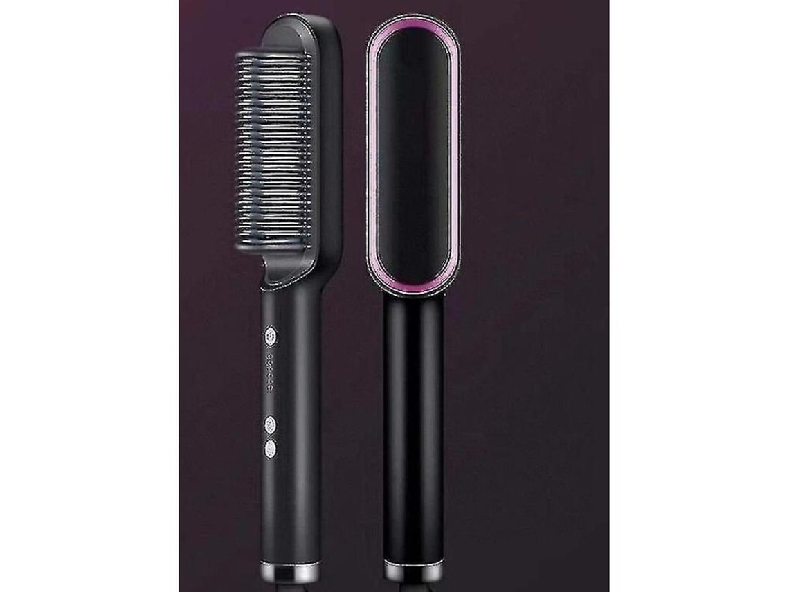 Peine Alisador De Cabello Zgm Negro Mate Con Plancha Alisadora Y Función De Apagado Automático.