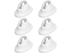 Conjunto De 6 Suportes De Silicone Branco Anti-derramamento Para Frascos De Esmalte.