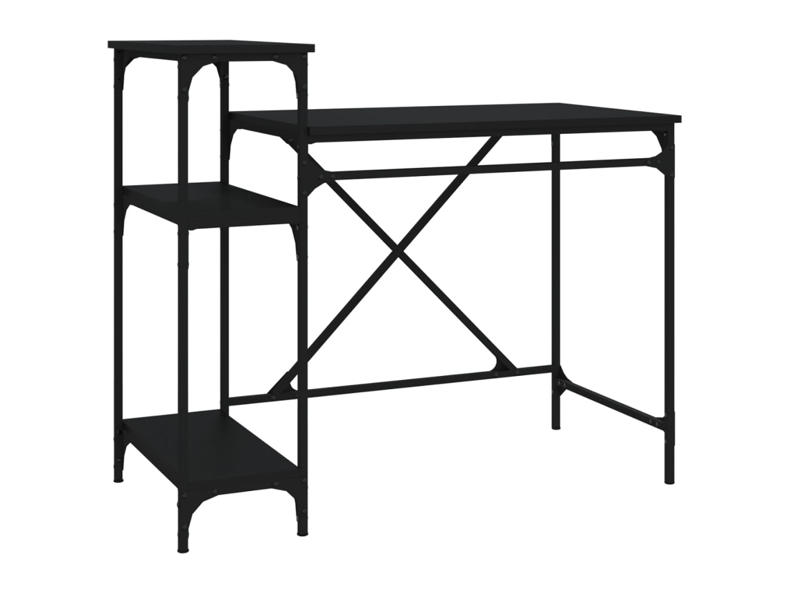 Escritorio Secreter Negro con Estantes MAISON EXCLUSIVE en Madera/Derivados de Hierro