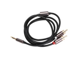 Cable Adaptador De Audio De 3,5 Mm Macho A 2 Rca Macho, Divisor Auxiliar De Alta Calidad, 1 M (negro)