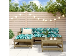 Conjunto de muebles de jardín con cojines de pino impregnado, Dkd Home Decor
