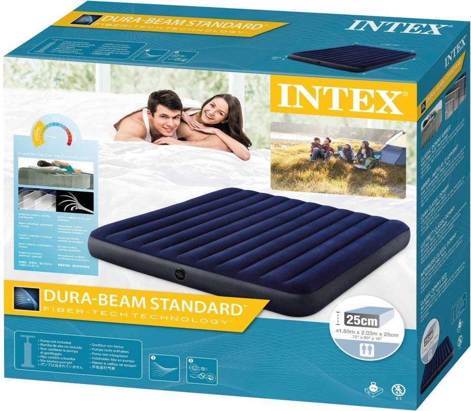 Colchón Hinchable INTEX Dura-Beam Standard Classic Downy (183 x 203 x 25 cm)