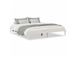 Maison Exclusive - Cama Extralarga Sin Colchón Madera Maciza Pino Blanca 200x210cm