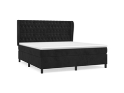 Maison Exclusive - Cama Box Spring Con Colchón Terciopelo Negro 180x200 Cm