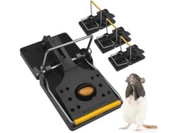 4 Trampas Para Ratones Reutilizables Con Resorte Y Cebo, Aptas Para Uso En Interiores Y Exteriores, Con Diseño Ergonómico Para Uso Diario.