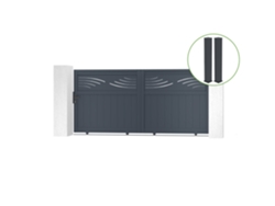 Puerta corredera 3m HALTI H.140cm aluminio gris 2 postes 20x20cm H.166cm CASANOOV