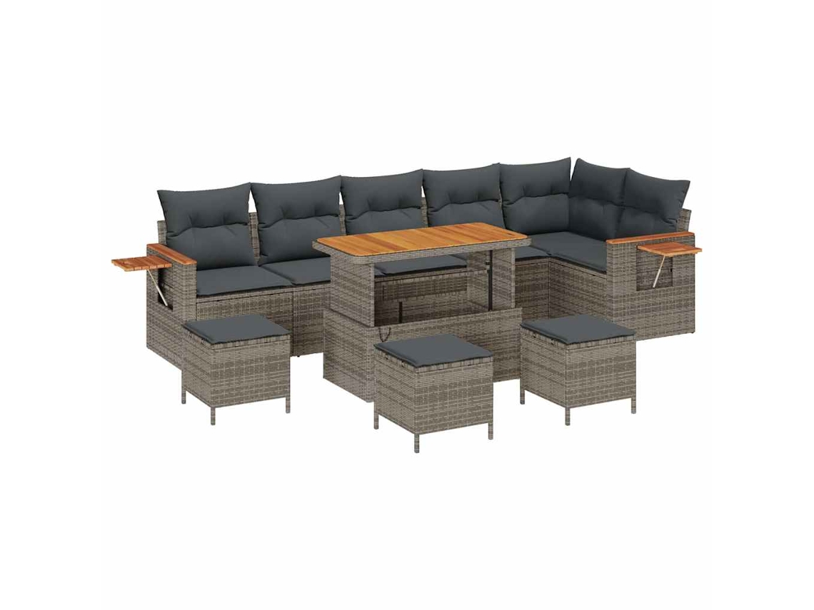 Maison Exclusive - Conjunto De Sofás De Jardín Con Cojín 10 Pcs Gris