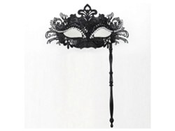 Máscara facial de cauda de fênix com alça removível, glitter para festa à fantasia, carnaval, Halloween, preta.