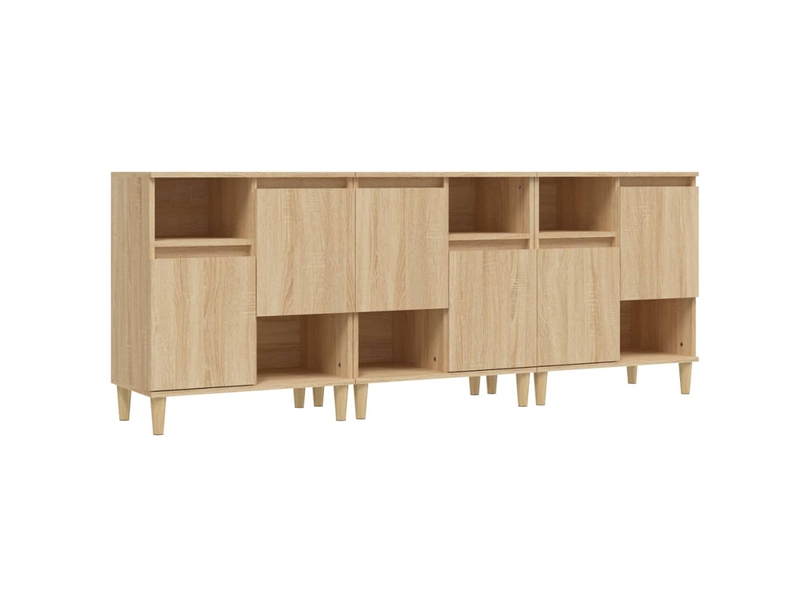 Maison Exclusive - Aparadores 3 Uds Madera Contrachapada Roble Sonoma 60x35x70 Cm