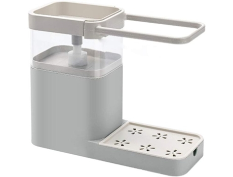 Fregadero de cocina Caddy Estante de almacenamiento Dispensador de jabón Dispensador de bomba de plato de jabón Organizador multifunción portátil G...