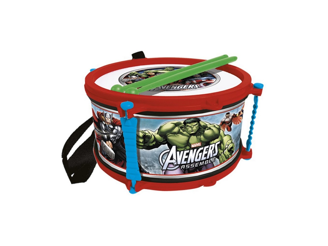 Instrumento Musical THE AVENGERS Tambor Rojo Plástico Azul (Edad Mínima Recomendada: 3 años)