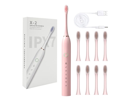 Cepillo de Dientes Eléctrico TRUMSEN X-2 Plus Rosa (45000 Rpm - 6 Modos - Recargable)