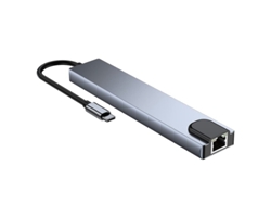 Adaptador Hub USB C 8 en 1 HDMI Ethernet Lector de tarjetas 3 X USB 3.0 Tarjeta SD/Micro SD Alimentación suministrada para MacBook Pro Imac Yizhood