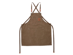 Delantal De Cocina De Lona De Algodón Con Gran Bolsillo Y Espalda Cruzada Ajustable