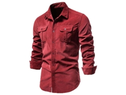 2026-camisa Casual Slim Fit De Pana De Algodón Para Hombre Con Manga Larga Y Cuello Abotonado