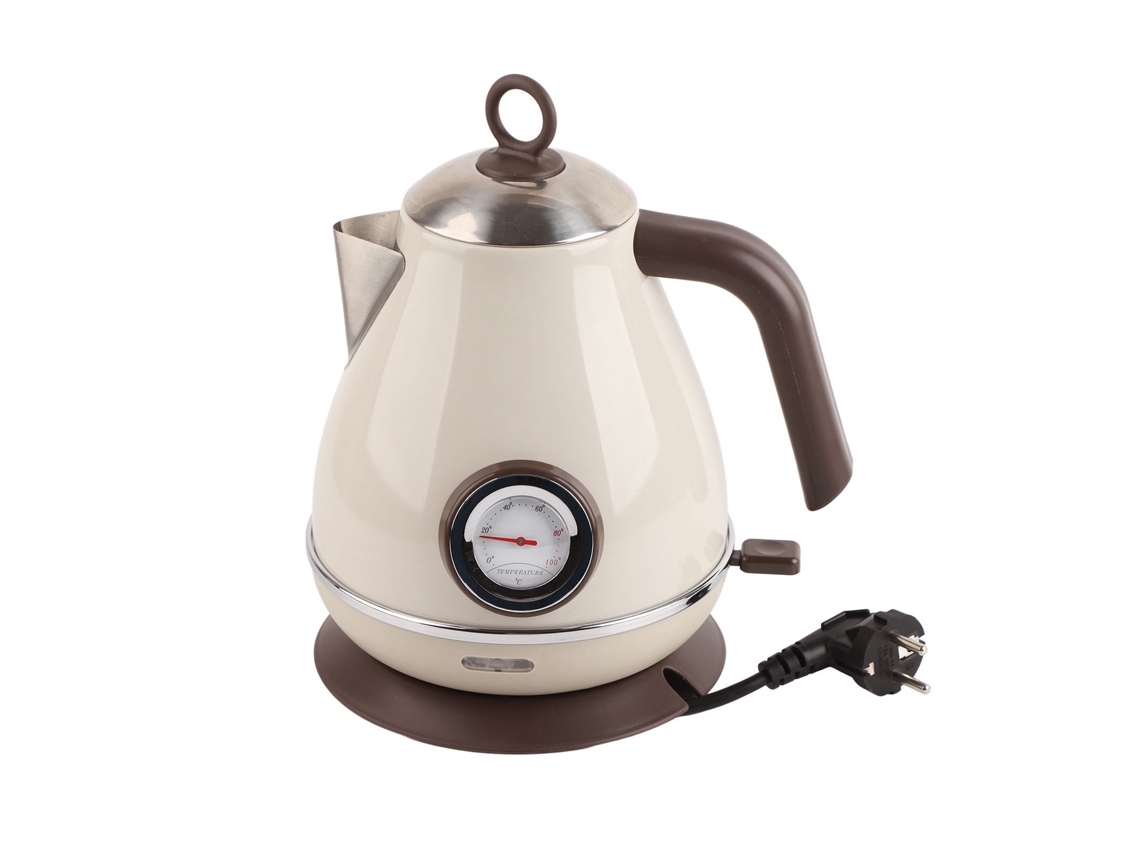 Hervidor eléctrico con pantalla de temperatura, retro, con base giratoria de 360°, enchufe UE 220-240 V