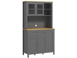 Mueble de cocina con aparador, gris, sin marca.