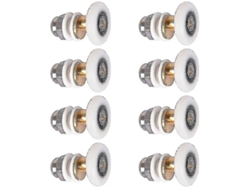 Ruedas De Rodillo Para Puerta De Ducha Deslizante Repuesto 8pcs 23mm Nylon Y Cobre Compatible Con Vidrio 4-6mm