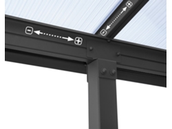 CANOPIA Pérgola Olympia Cobertor para Terraza de Aluminio 3X9,8 m Gris