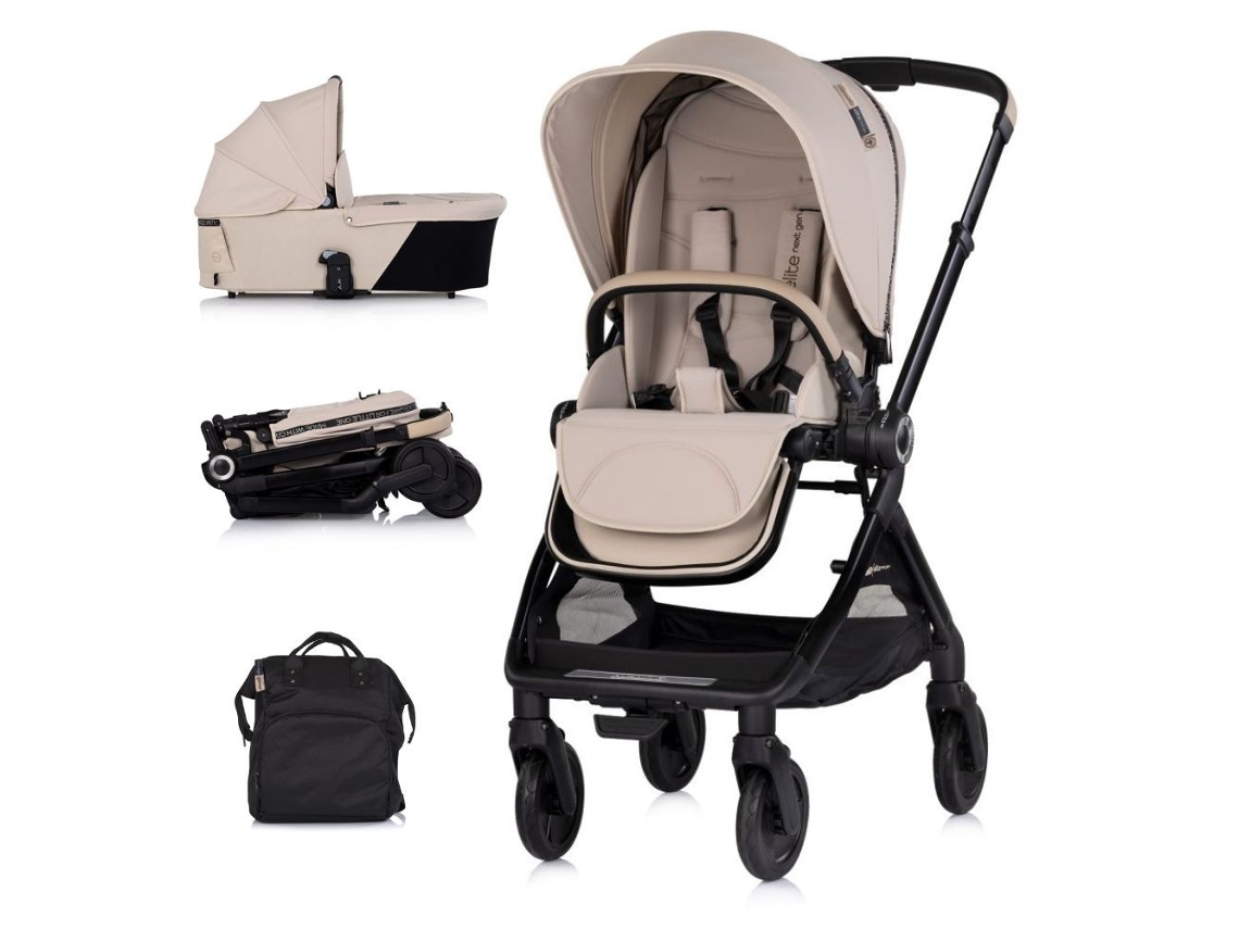 Carrito De Bebé Dúo Elite Next Gen Con Mango Reversible Hasta 22 Kg De Chipolino - Latte