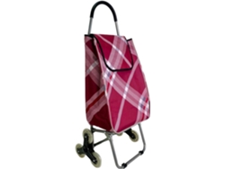 Carro de la Compra con 6 Ruedas para Subir Escaleras, Carrito del Mercado Plegable, Bolsa Impermeable de 42L litros (Rojo) COSHANO