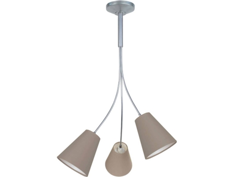 Lámpara de Techo TOSEL Dunns 3 Bombillas (Plateado, Taupe - E14 - Máx. 40W - Metal)