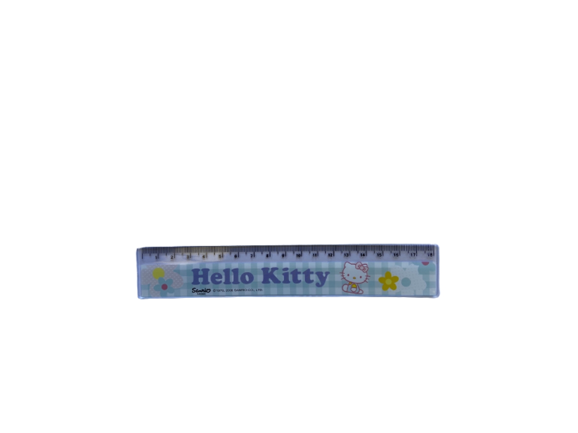 Regla azul de Hello Kitty de 18 cm