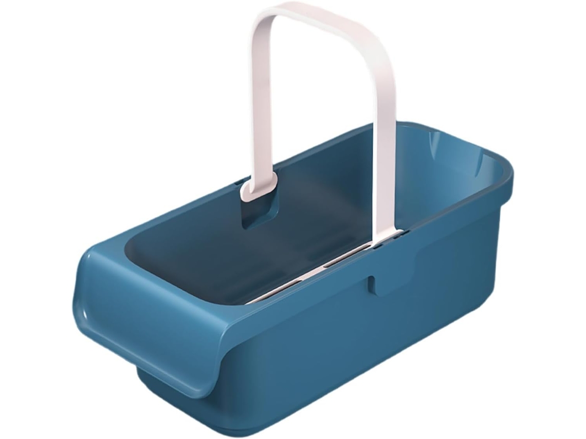 Cubo Rectangular De Gran Capacidad Con Asa, Portátil Para El Uso Doméstico.