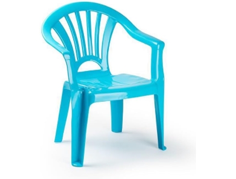 Silla Infantil para niños y niñas apilables para Interior y Exterior de plástico, Ideal para jardín terraza (Azul Claro) COSHANO