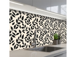 Salpicaderos De Cocina Elegante - Estampado - Negro - Beige 300x80 Cm