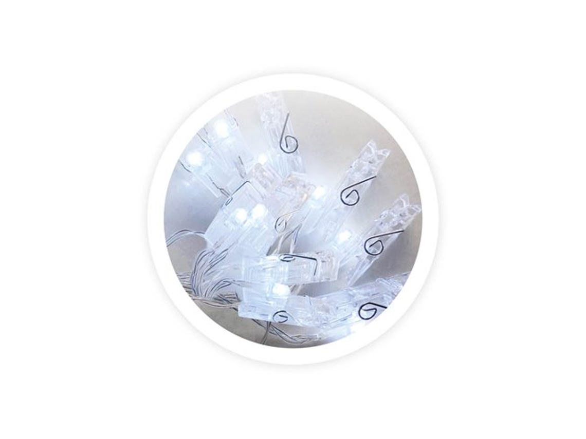 Abrazaderas LED transparentes de 1,35 m, luz fría, GSC