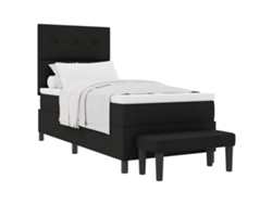 Maison Exclusive - Cama Tipo Box Spring Con Colchón Negro 80 X 200 Cm Tela