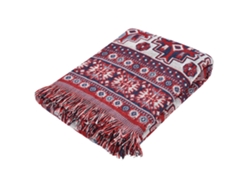 Baok - Manta reversible de algodón tejida con flecos decorativos para cama y sofá (2)