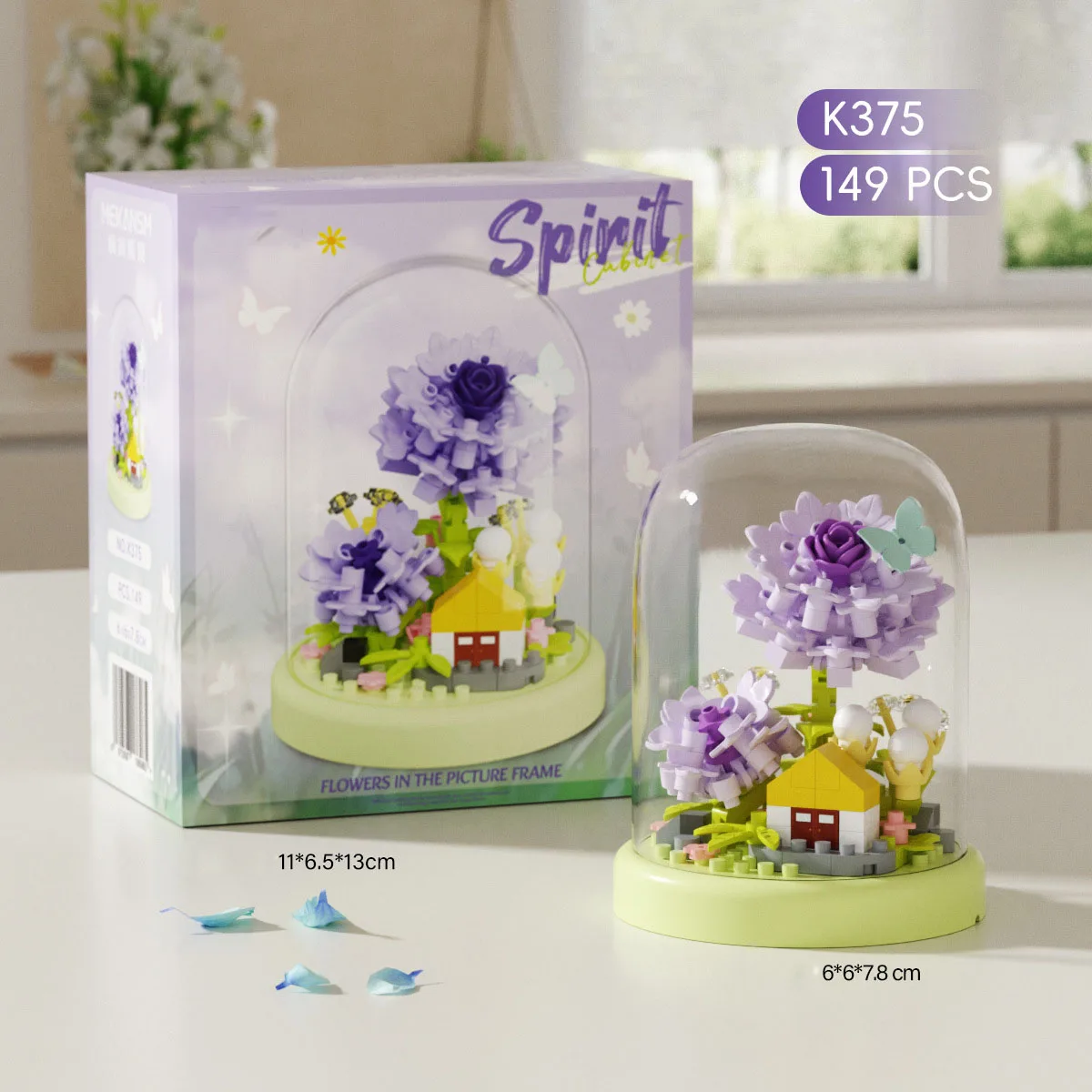 (k375) Adorno De Flor De Bloque De Construcción En Miniatura, Juguete Coleccionable, Regalo Para Niñas.