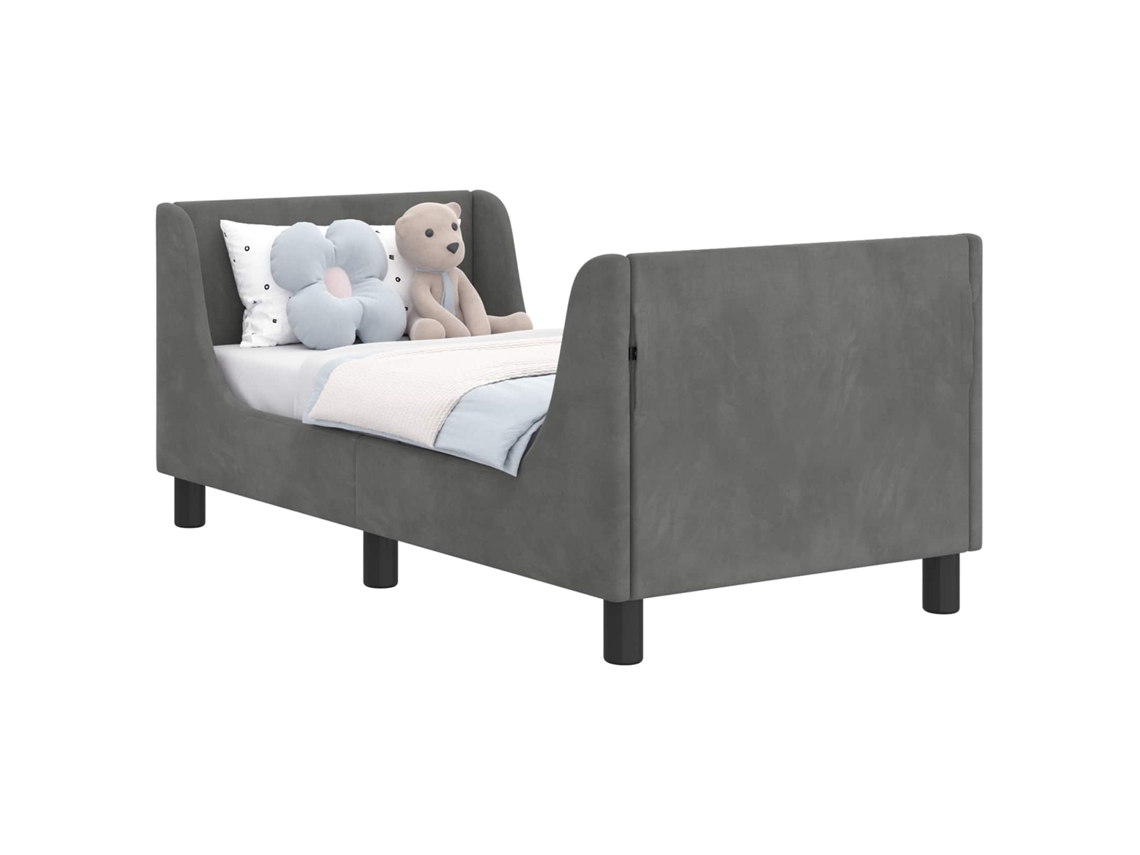 Maison Exclusive - Estructura De Cama Para Niños Pequeños Con Cabecera Gris Oscuro