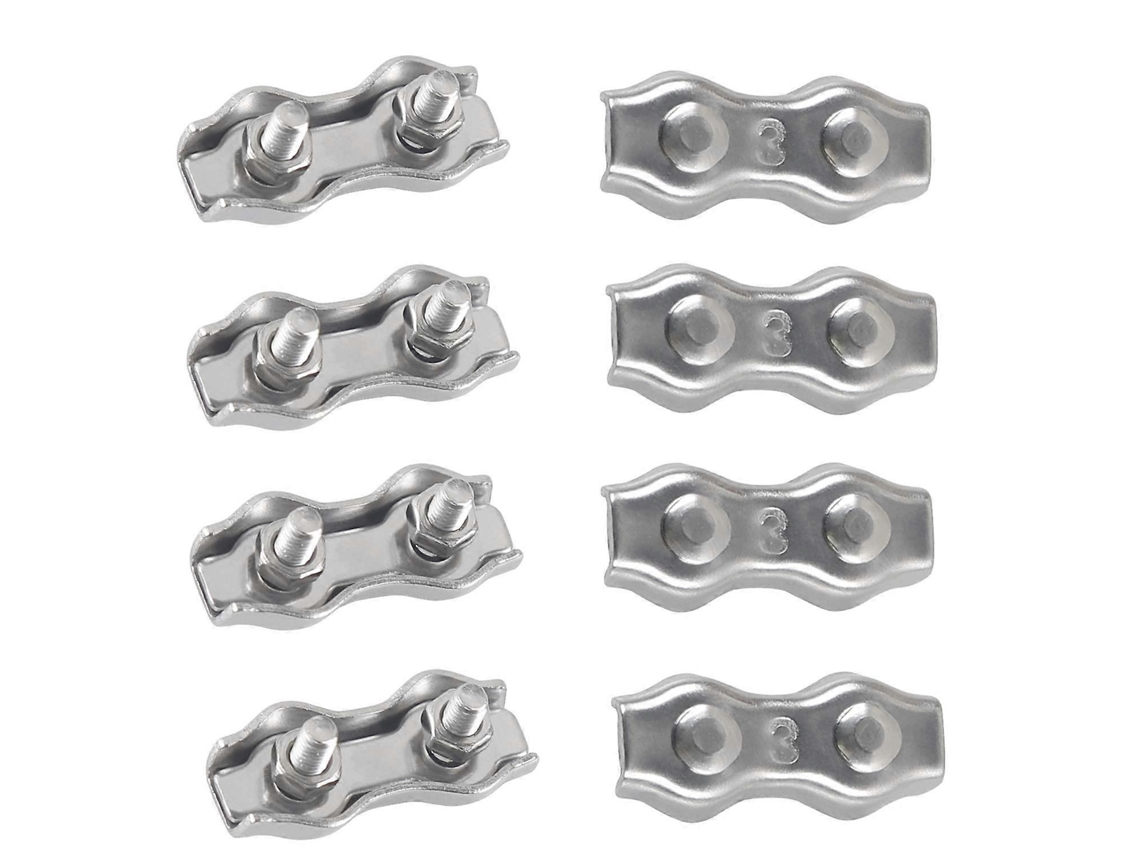 8 Piezas Abrazaderas De Cable M3 De Acero Inoxidable 304 Para Cuerdas Duplex Clip Clamp