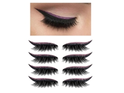 4 pares de pegatinas reutilizables con purpurina para pestañas, cinta de maquillaje invisible. Rosewell