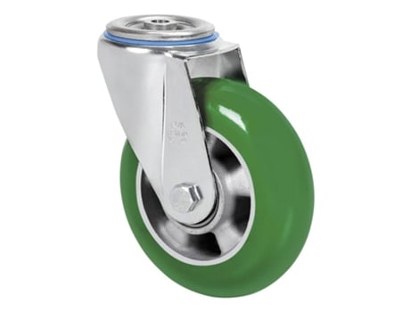 Rueda giratora agujero m12 20zv200-auagb aluminio-poliur.verde bolas balona ALEX