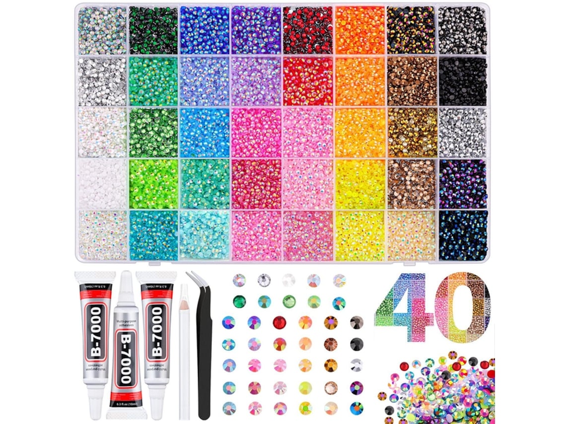 Kit De Diamantes 32000 Peças Multicoloridas Para Unhas E Artesanato - 25,5x16,5x1,5 Cm - Tommy01