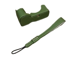 Estuche inferior de piel sintética, funda protectora anticaídas con correa para la muñeca, compatible con la cámara Sony A7c II