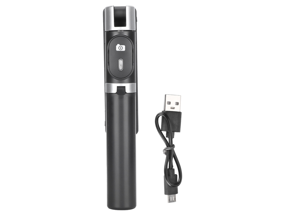Palo Selfie Con Luz, Mini Trípode Plegable, Soporte Inalámbrico Bluetooth Para Teléfono, Negro.