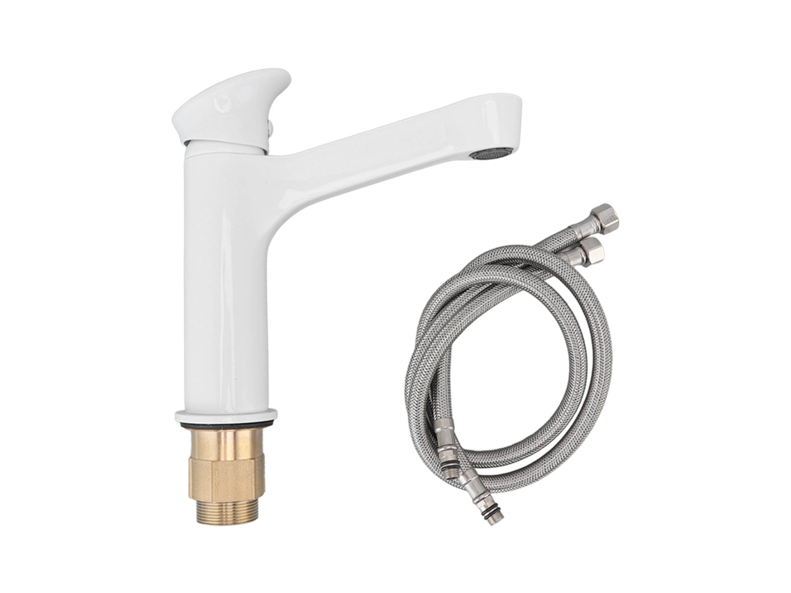 Grifo de lavabo moderno de cobre, antimorado, para baño y cocina, blanco