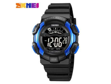 Relojes para niños Deportes al aire libre Relojes eléctricos impermeables con luces LED con máquina luminosa negra azul negra LUUCOZK